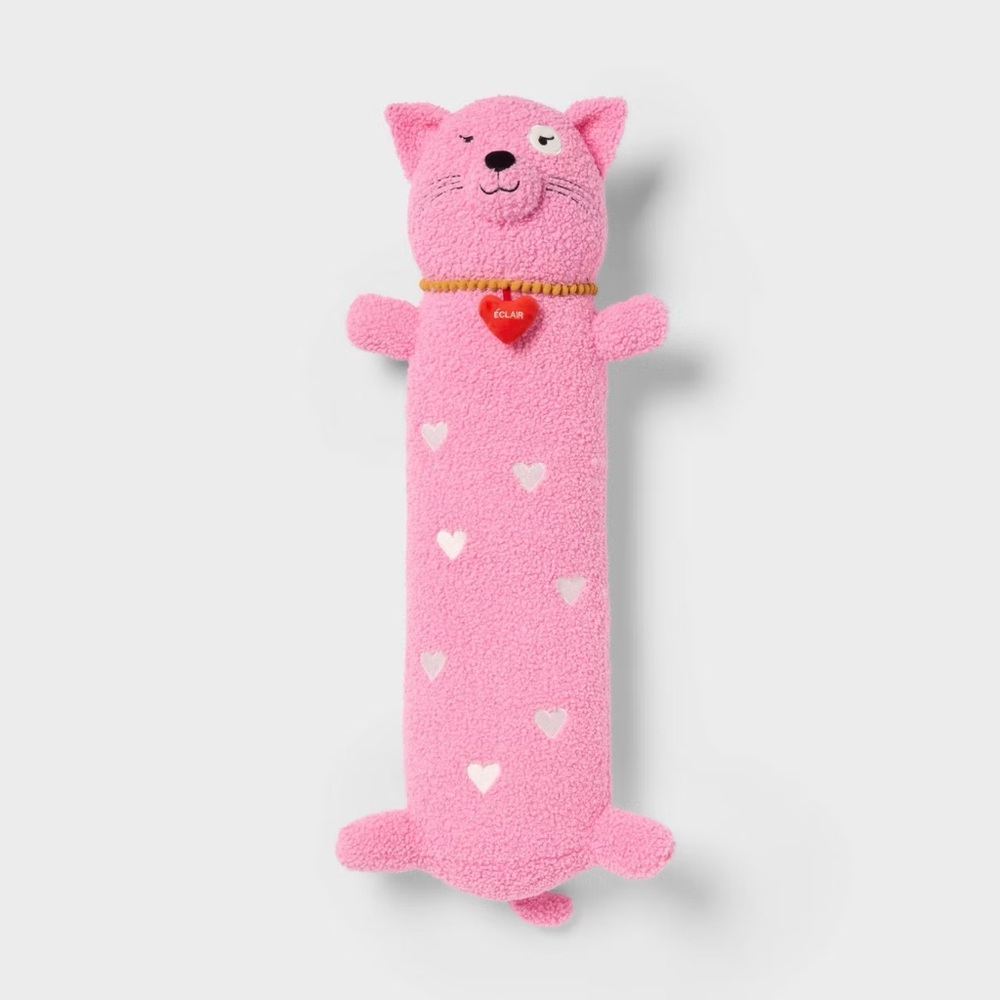 Cat Kids' Long Weighted Plush Throw Pillow Pink - Pillowfort